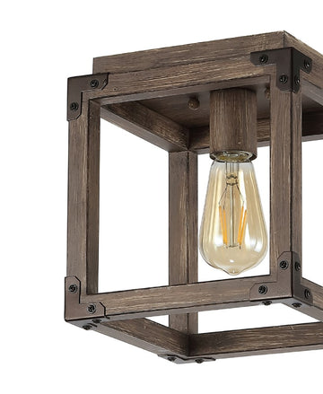 Magnolia 8" Iron Rustic Farmhouse LED Flush Mount - JONATHAN Y